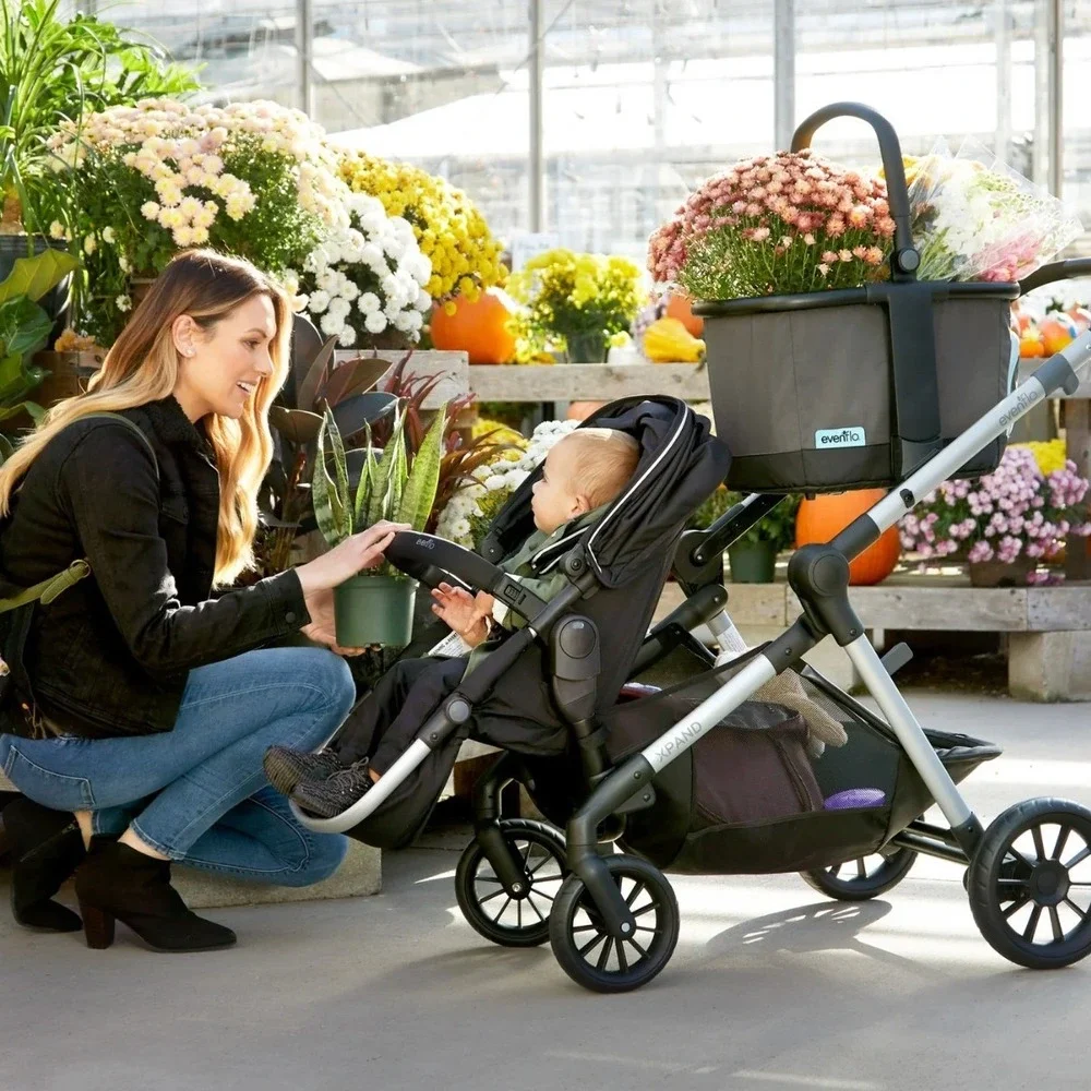 Evenflo Pivot Xpand Stroller Market Basket Gray 630444 Accessory 40lbs Capacity